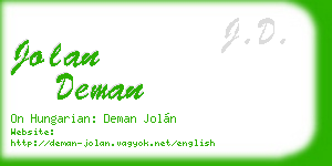 jolan deman business card